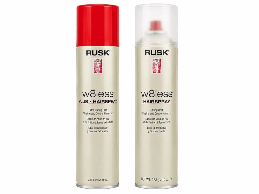 RUSK W8less Plus & W8less Strong Hold Hairspray 10 oz 283g Set of 2